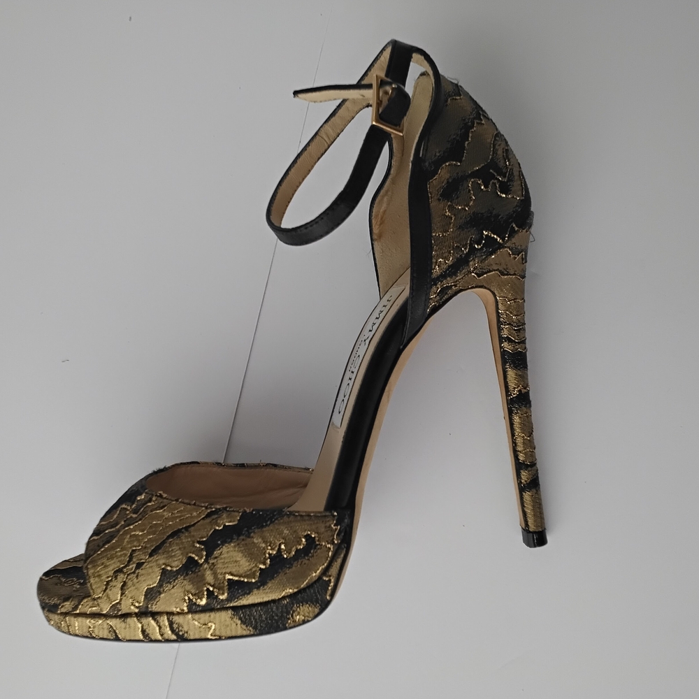 Jimmy Choo Black and Gold Heels
